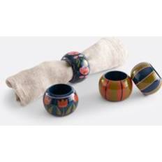 Multicoloured Napkin Rings LA REDOUTE INTERIEURS Set of 4 Halia Mango Wood Rings ONE SIZE Napkin Ring