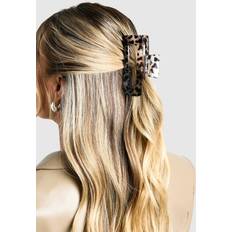 Hair Products boohoo Womens Leopard Large Square Hair Claw Clip Multi