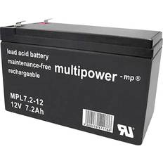 Multipower MPL7.2-12 Blybatteri 12V 7.2Ah Bly AGM