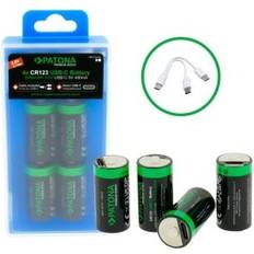 Batterier 4-pack CR123A 16340 Li-ion 2400mAh 3.0V med USB-C