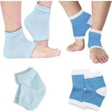 Foot Masks Luxury Living Open-Toe Moisturizing Gel Heel Socks 4-Pair Bundle Blue