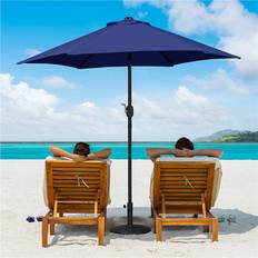 Yaheetech Navy Blue 2.3m Tiltable Patio Parasol Market Umbrella with Crank