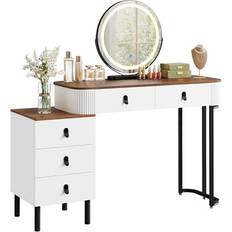 WOLTU Sminkplats Med Dimbara Lampor MB6109HDOB Sminkbord