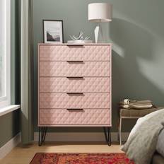 Pink Chest of Drawers Swift Islay 5 Ready Assembled Pink Chest of Drawer