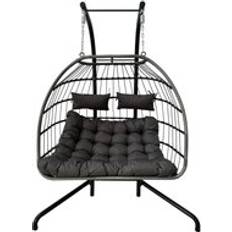 OHS Double Hanging Egg Chair Seat Swing Hammock One Size - Grey