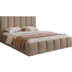 Betten & Matratzen Selsey Polsterbett 160x200 cm mit Bettkasten und Lattenrost dunkelbeige Rahmenbett
