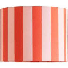 Orange Lamp Parts ValueLights Callie Colour Clash Orange and Pink Stripe Fabric Drum Lamp 20 x 26 x 26 cm Shade