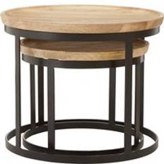Nesting Tables on sale Premier Boho Set Of Two Mango Wood Tables Black One Size Nesting Table