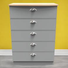 Grey - Steel Chest of Drawers Crowndale Albert 5 Large Chest of Drawer