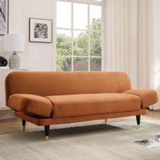 Orange Sofas HOME DETAIL Silas Bed With Adjustable Armrests 3 Seater Sofa