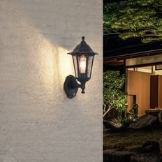 Outdoor Lamp Black with Motion Sensor IP44