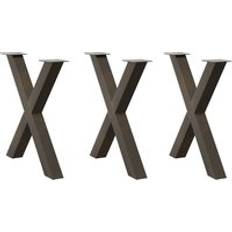 Wood Table Legs Berkfield Home Dining Legs X-Shaped 3 pcs Natural Steel 80x Table Leg