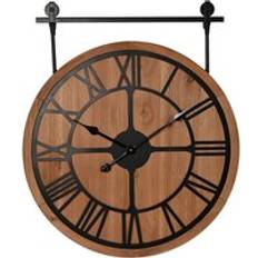 Hometime Wooden with Bracket 60cm Brown Wall Clock