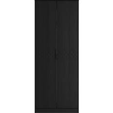 Black - Metal Wardrobes Islay Double Ready Assembled Black Ash Wardrobe