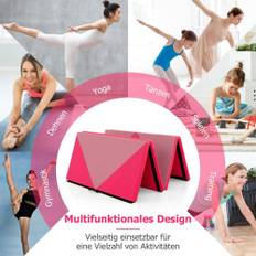 Träningsmattor Cwy Bärbar Gymnastikmatta 240 x 117 x 5 cm Rosa
