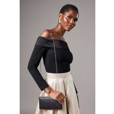 Coast Glitter Hard Clutch Bag - Black