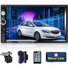 Camecho 7 Inch Touch Screen Double Din Car Stereo with Backup Camera