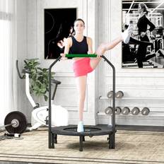 Green Fitness Trampolines Homcom 40 Foldable Mini Fitness Trampoline with Foam Handle