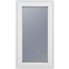 Top Hung Windows Crystal Casement uPVC Right Hand Opening 610mm x 965mm Obscure Double Glazing in White PVC Top Hung Window