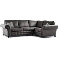 Furnishings For Less UK Oakland Charcoal Chesterfield L Shape Large Corner One Size Sofa 4 Seater