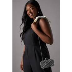 Black Clutches Coast Maldives Pearl Diamante Detail Hard Clutch Bag - Black