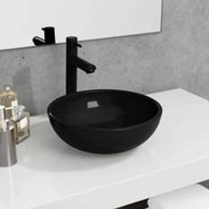 Bathroom Sinks Berkfield Home Basin Tempered Glass 35 x 12 cm Black