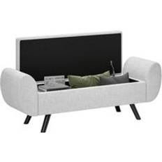 Homcom Upholstered Linen One Size Storage Bench
