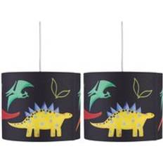 firstchoicelighting Set of 2 Dinosaur 25cm Light Shades Shade