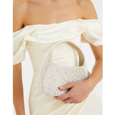Multicoloured Handbags Accessorize Mini Hand-Beaded Pearl Handbag - Ivory