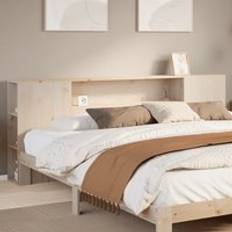 Beds & Mattresses Berkfield Home With Storage 180 cm Solid Wood Pine - Brown Headboard