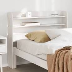 Beds & Mattresses Berkfield Home With Shelves White 75 cm Solid Wood Pine Headboard