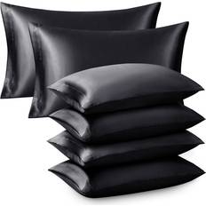 Stripes Pillow Cases Oxford Homeware Pack of 6 Silk Pack of 6 Black Silk Pillowcases Pillow Case Black