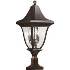 Bronze Lamp Posts Loops Outdoor IP44 3 Bulb Patina Bronze LED E14 60W Lamp Post