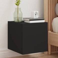 Black Wall Cabinets Berkfield Home TV Cabinets with LED Lights 2 pcs Black 30.5 x 35 x 30 cm Wall Cabinet