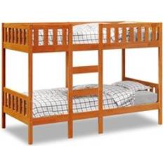 Beds & Mattresses Berkfield Home Wax Brown 90x200 cm Solid Wood Pine Bunk Bed