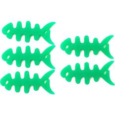 5er Set Kabelmanager Wrap Kabelaufroller Fischform Silikon Grün