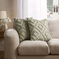 OHS 2 Pack Tufted Geometric Covers 45 x 45 cm - Cushion Cover Green