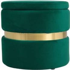Green Stools Living and Home Green Upholstered Storage Ottoman Rest One Size Foot Stool
