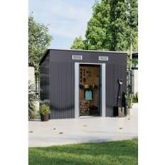 Garden Sanctuary Black Compact Metal Tool Storage Shed One Size (Building Area )