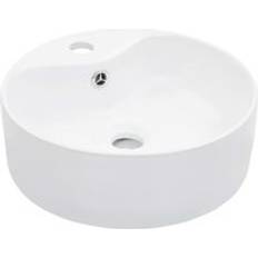 Bathroom Sinks Berkfield Home Wash Basin with Overflow 36 x 13 cm Ceramic White