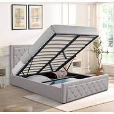Beds & Mattresses Kosy Koala Ottoman Storage Gaslift 4ft Small Double Grey Velvet Frame Bed