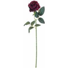 Red Artificial Plants Hill Interiors Rose Flower Plastic L6 x W9 x H53 cm Deep Red Artificial Plant