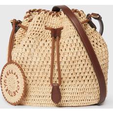 Cotton Bucket Bags Stella McCartney Falabella Raffia Crochet Bucket Bag - Beige