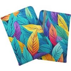Travel Wallets Warren Reed Bright Colourful Leaves Passport Cover - Blue