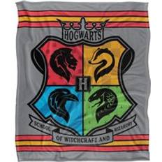 Harry Potter Blanket 152x127 cm Hogwarts Neon Pinstripe Blankets White