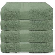 Green Bath Towels Brentfords 4 Pack of 100% Cotton Bathroom - Bath Towel Green