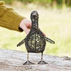 Kriti The Small Flapping Duck Wire Garden Ornament One Size - Bronze