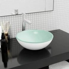Bathroom Sinks Berkfield Home Basin Tempered Glass 35 x 12 cm White