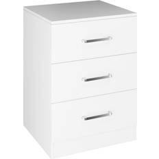 White Bedside Tables SECONIQUE Dakota White 3 Drawer Bedside Table