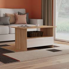 Oaks - White Coffee Tables Swift Milan Bottom Drawer Ready Assembled Coffee Table